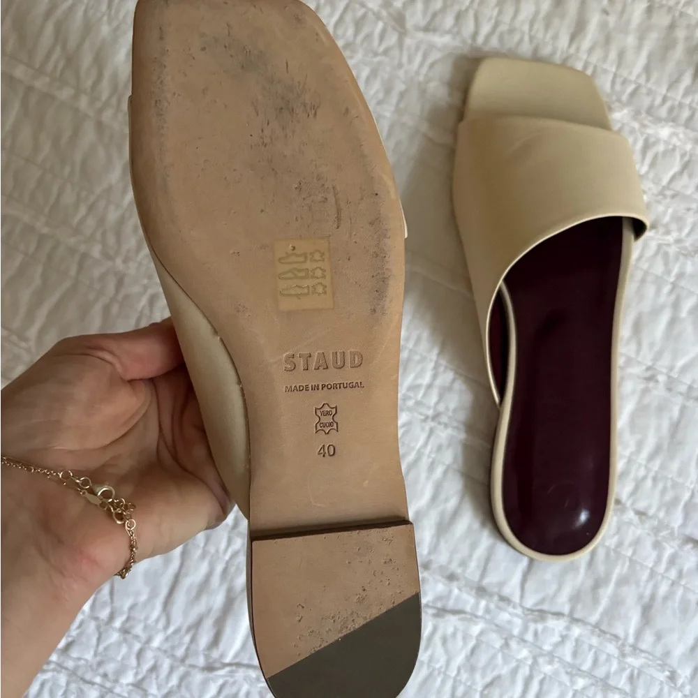 Staud Cream Slide Sandals - Picture 2 of 2